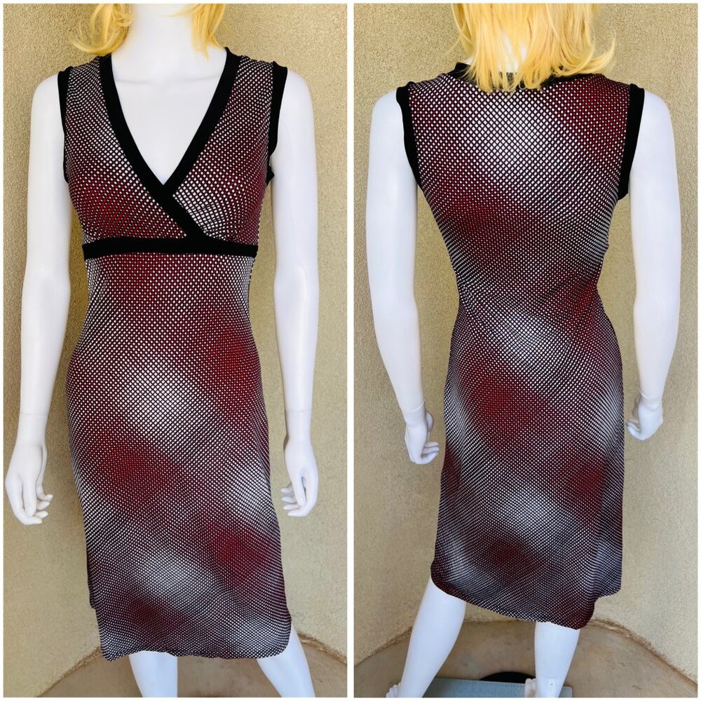 🖤90s Y2K Stretch Knit Bodycon Dress with Black Trim🖤